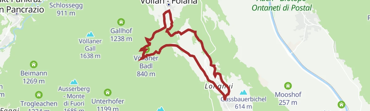 Route map: Percorso circolare fino a Foiana